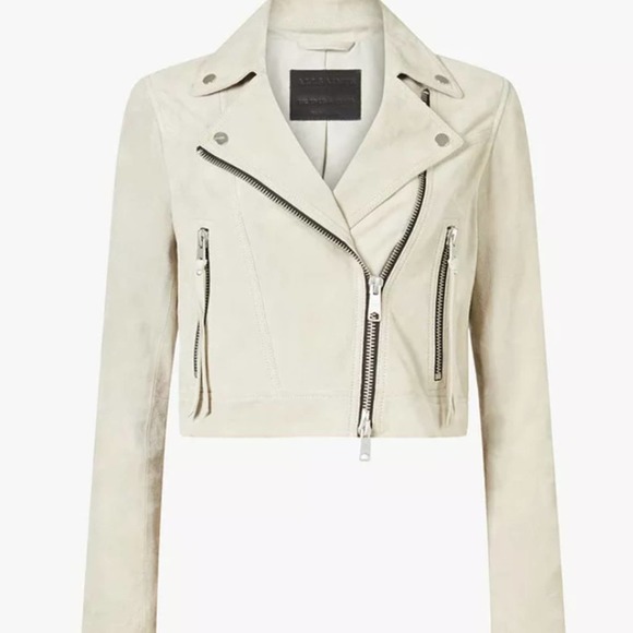 All Saints Jackets & Blazers - NEW All Saints Rift Suede Cropped Biker Jacket